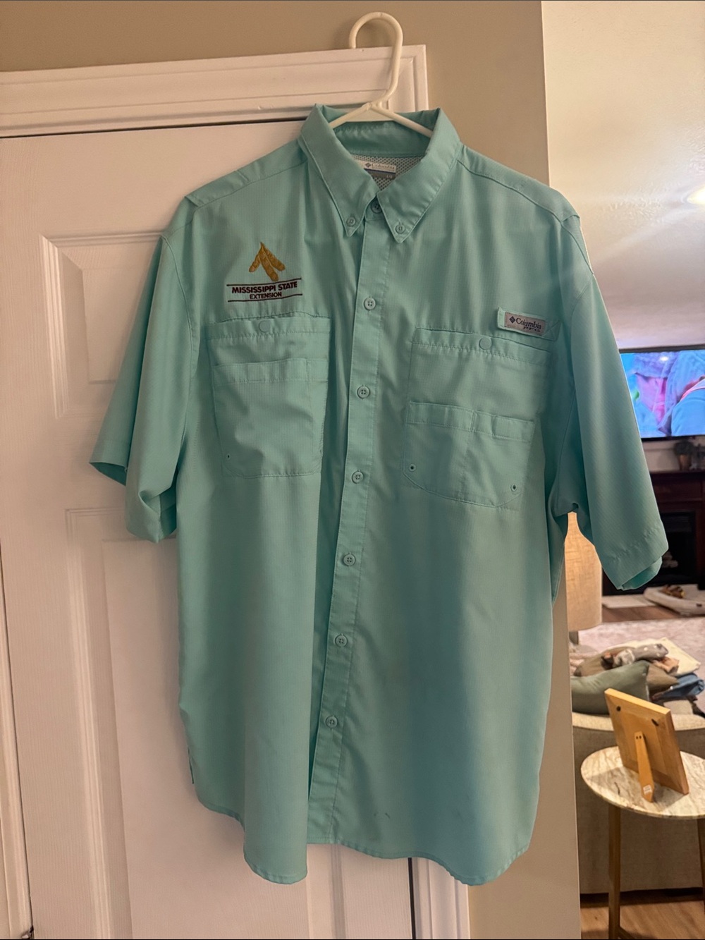Columbia Men’s Short-Sleeve Button-Down Shirt - Aqua
